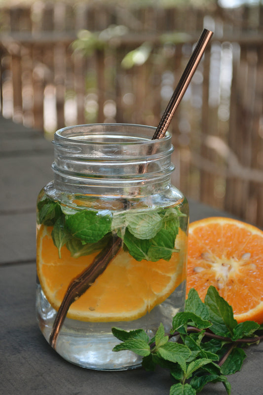 Reusable Copper Straw (Straight) Pack of 2 with Cleaner