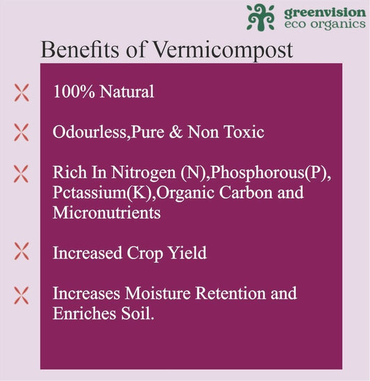 Greenvision Eco Organics Vermicompost Organic Manure 10 KG