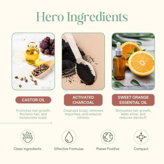 Zesty Charcoal Shampoo Bar for Detox and Oil Control