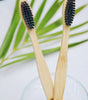 Oral Care Set – Charcoal Bamboo Toothbrush and Copper Tongue Cleaner (Pack of 2)