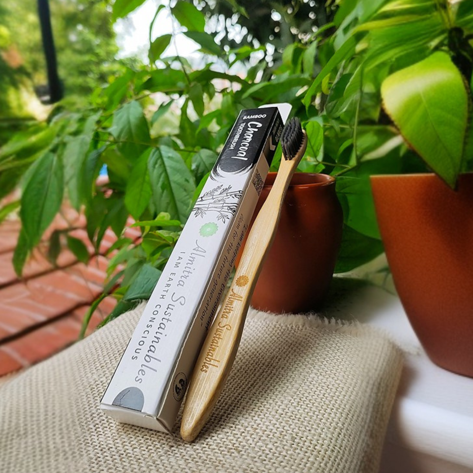 Bamboo Toothbrush – Charcoal (Pack of 2)