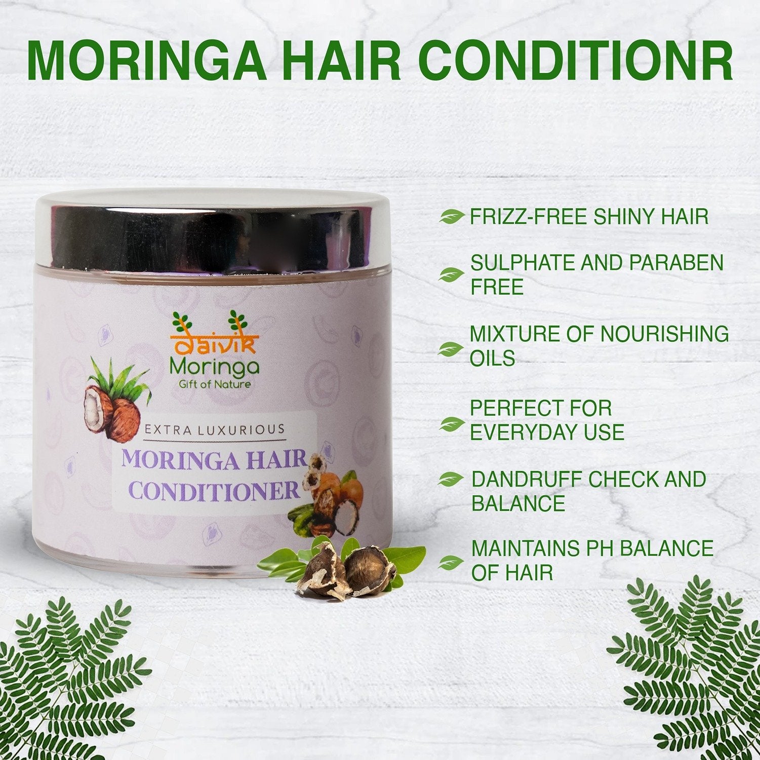 Extra Luxurious Moringa Hair Conditioner, Sulphate and Paraben Free