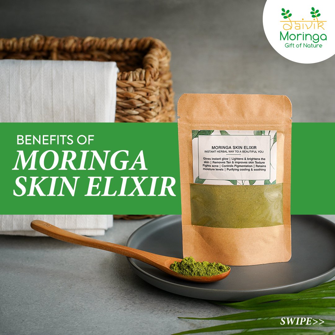 Daivik Moringa Skin Elixir | 100% Natural | Pigmentation & Blemish Removal, Anti Acne, Tan Removal | 50 g