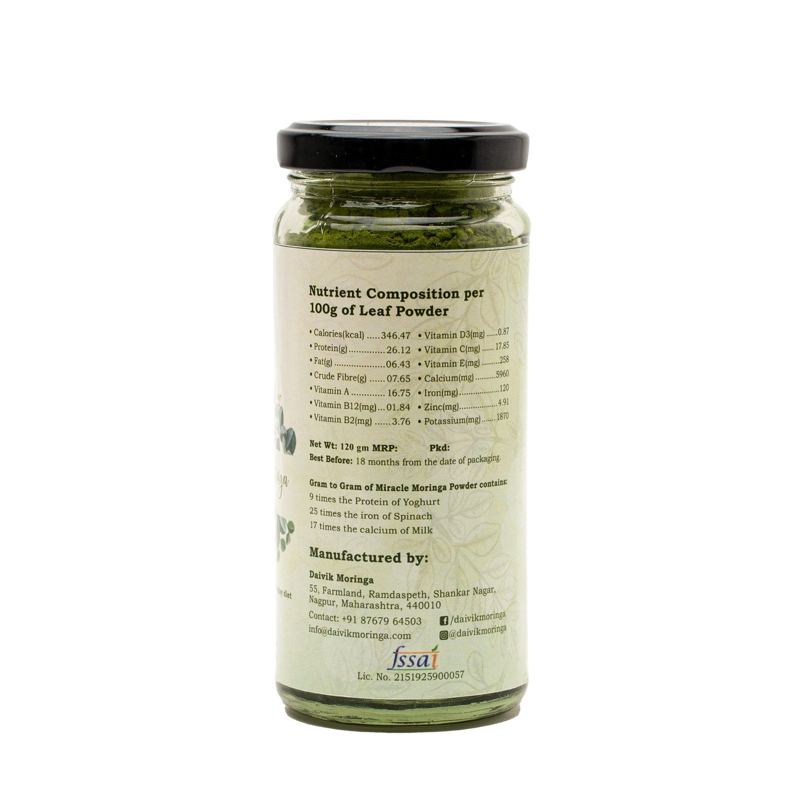 Daivik Moringa Miracle Moringa Powder | 100% Natural | Immunity Booster, Anti Aging, Anti Oxidant | 120 gms
