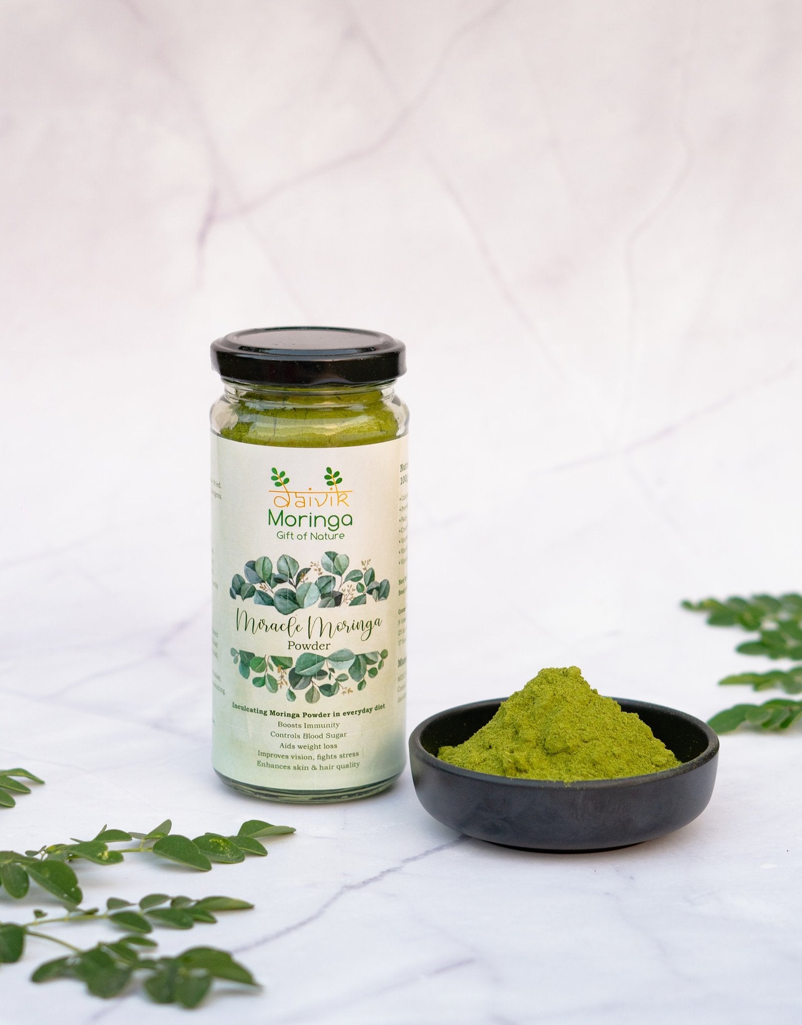 Daivik Moringa Miracle Moringa Powder | 100% Natural | Immunity Booster, Anti Aging, Anti Oxidant | 120 gms