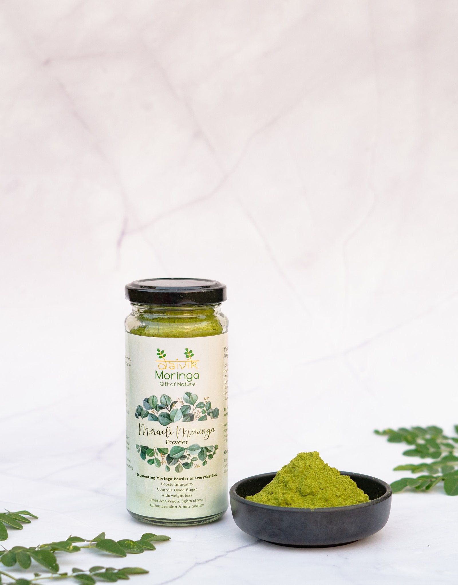 Daivik Moringa Miracle Moringa Powder | 100% Natural | Immunity Booster, Anti Aging, Anti Oxidant | 120 gms