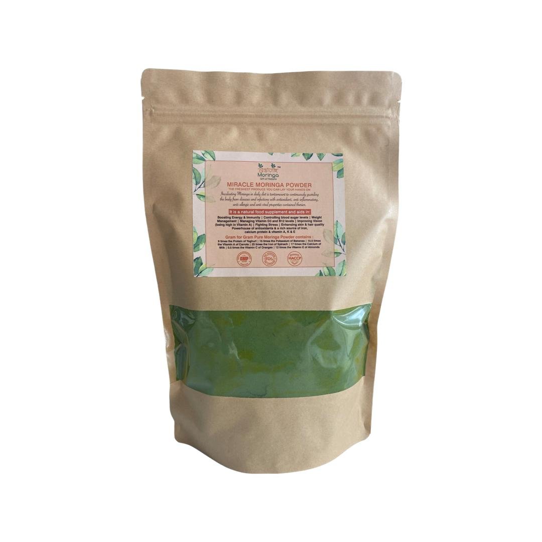 Daivik Moringa Miracle Moringa Powder | 100% Natural | Immunity Booster, Anti Aging, Anti Oxidant | 500 gms