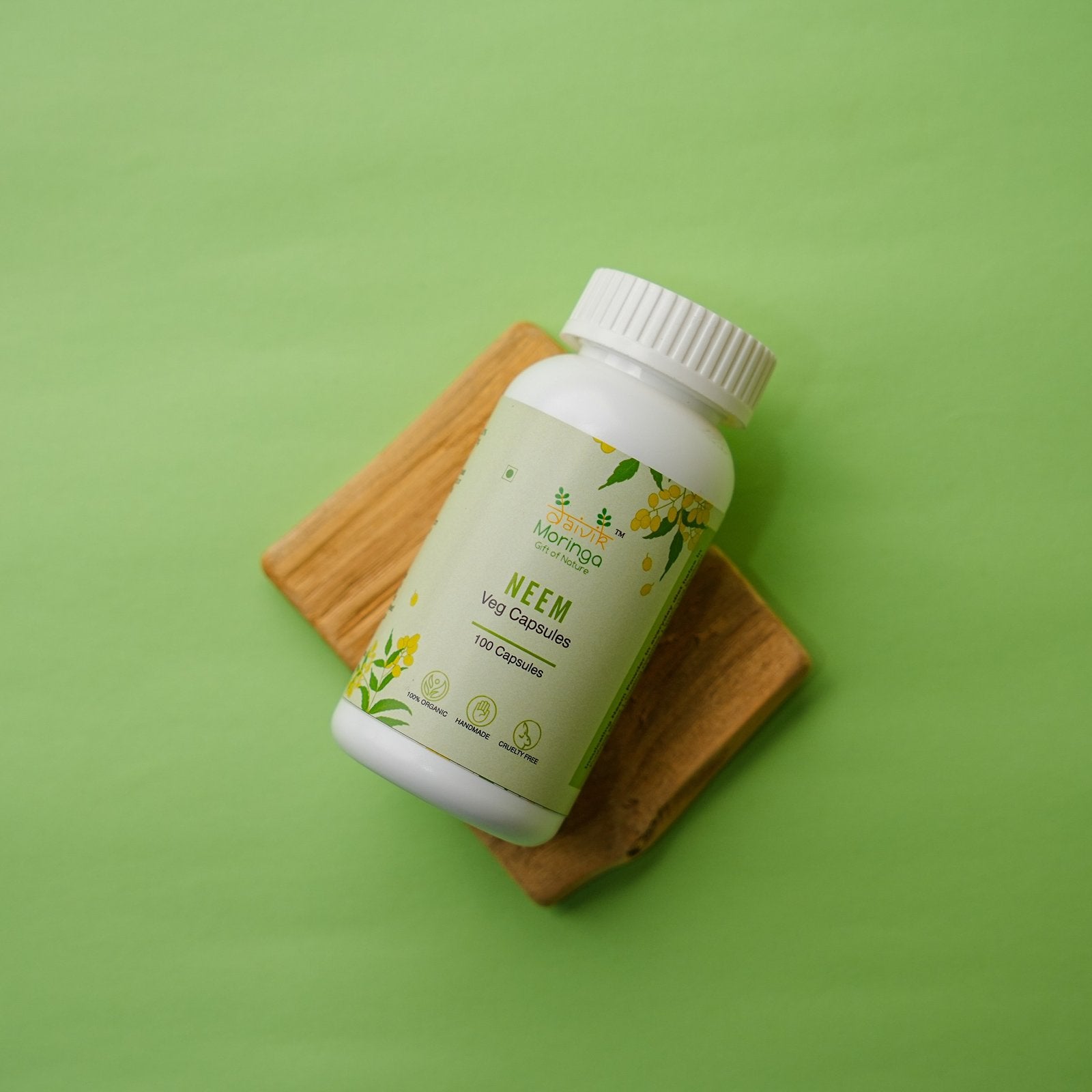 Daivik Moringa Neem Veg Capsules | 100% Natural | Detox, Skin Care, Anti Inflammatory | 100 Caps Each