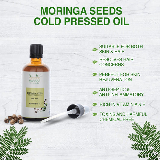 Daivik Moringa Seeds Cold Pressed Oil | 100% Natural | Hair Growth & Skin Care | 100 ml