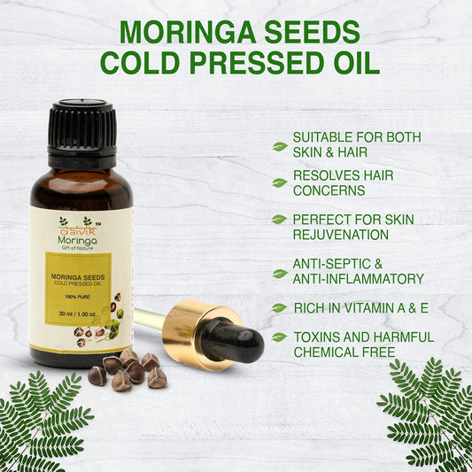 Daivik Moringa Seeds Cold Pressed Oil | 100% Natural | Hair Growth & Skin Care | 30 ml