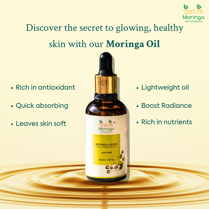 Daivik Moringa Seeds Cold Pressed Oil | 100% Natural | Hair Growth & Skin Care | 30 ml