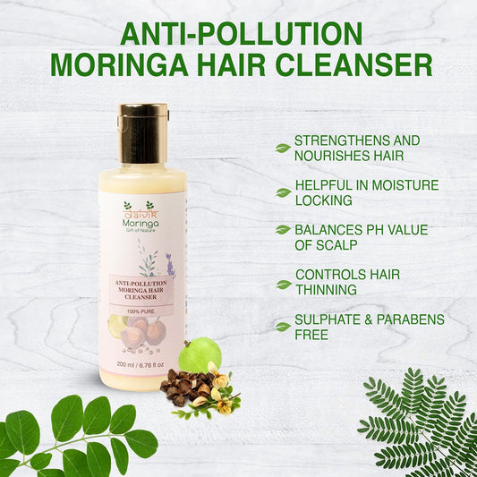 Anti Pollution Moringa Hair Cleanser- 200 ml, Sulphate and Paraben Free