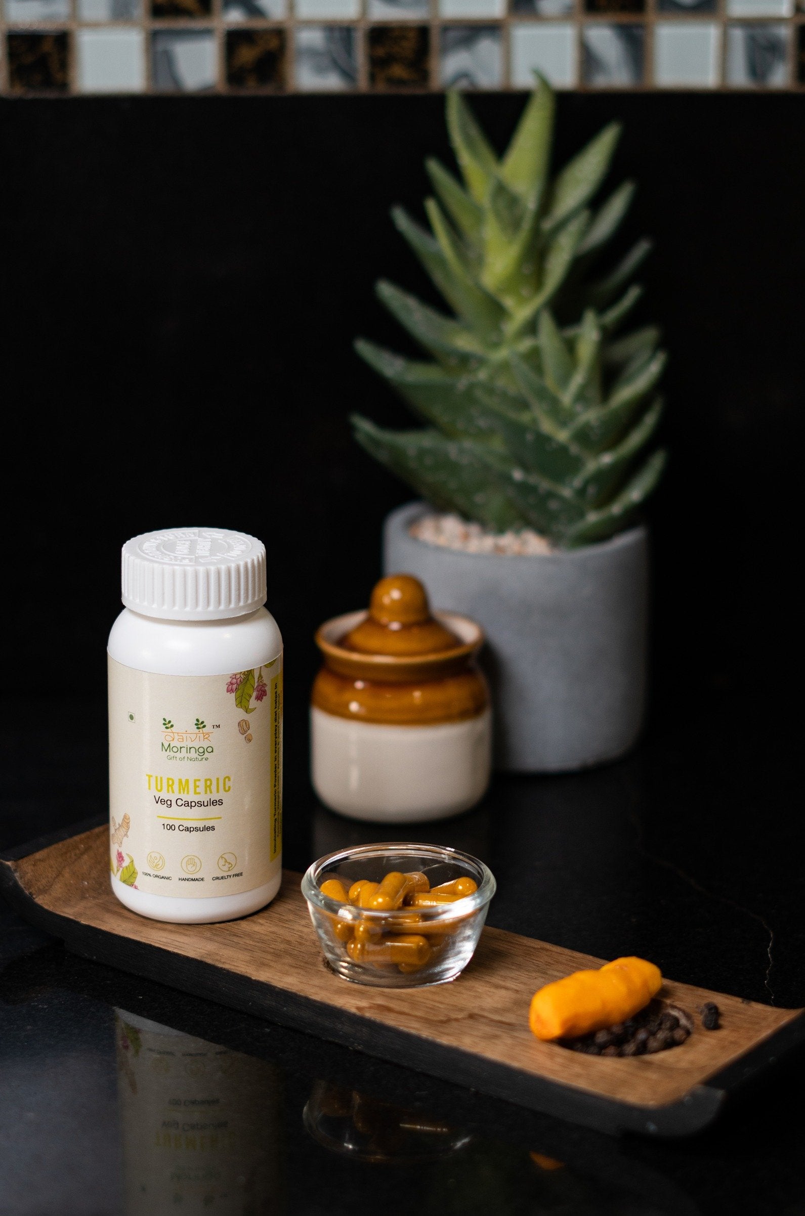 Daivik Moringa Turmeric Veg Capsules | 100% Natural | Immunity Booster, AntiInflammatory, Antioxidant | 100 Caps Each