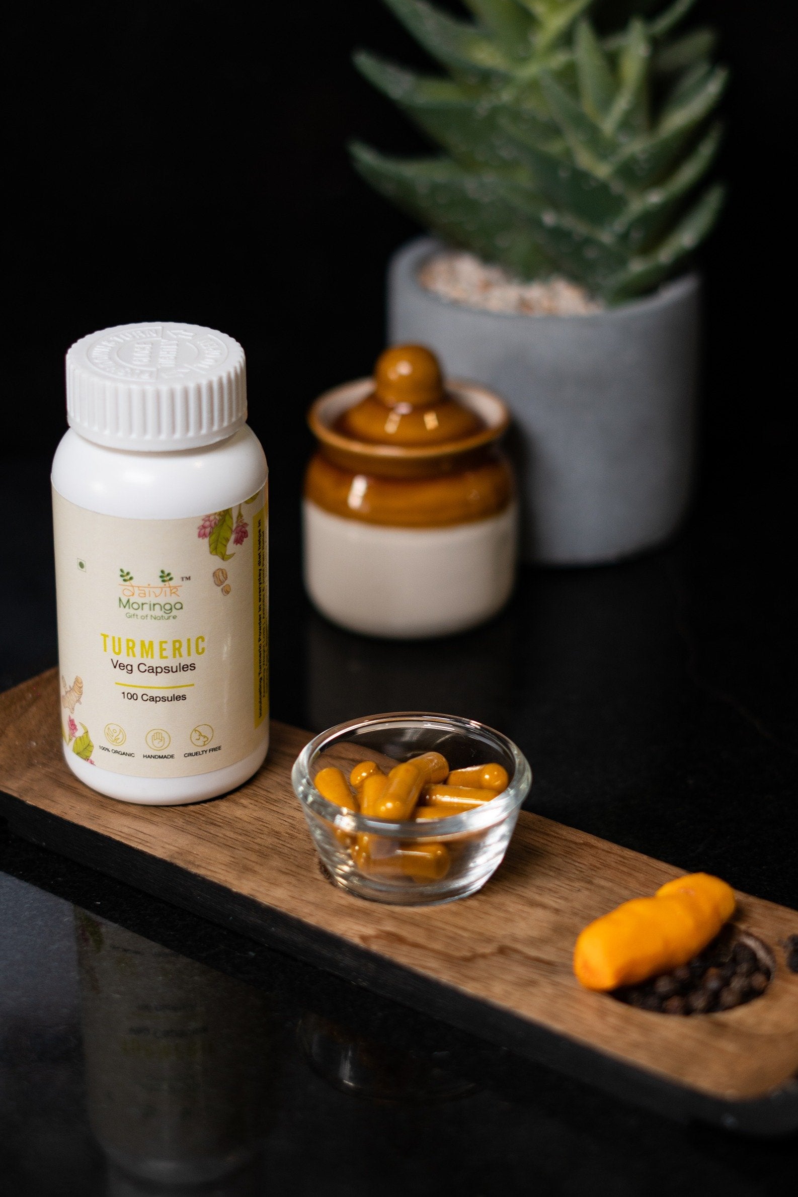 Daivik Moringa Turmeric Veg Capsules | 100% Natural | Immunity Booster, AntiInflammatory, Antioxidant | 100 Caps Each