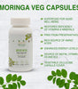 Daivik Moringa Veg Capsules | 100% Natural | Immunity Booster, Anti Aging, Anti Oxidant | 100 Caps Each