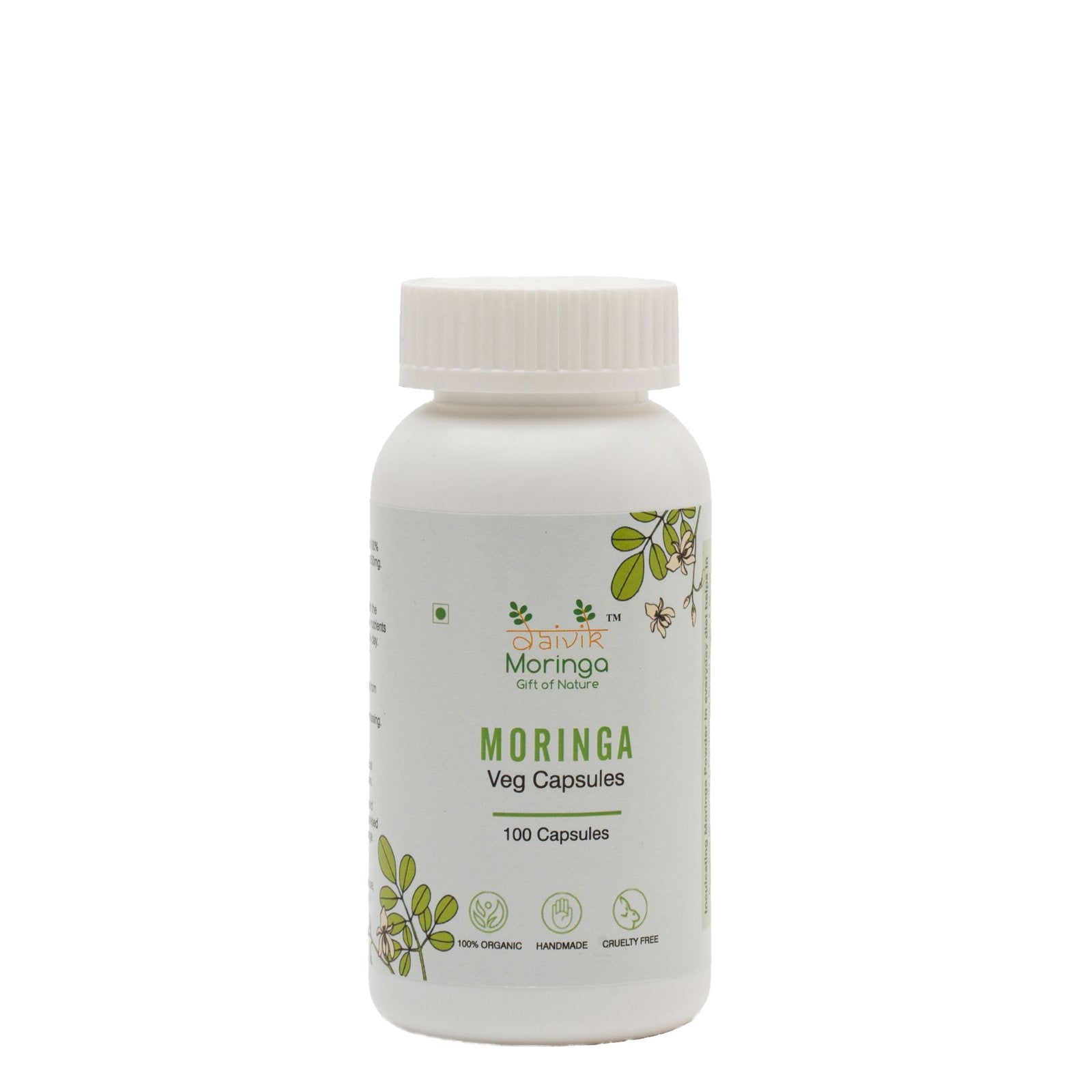 Daivik Moringa Veg Capsules | 100% Natural | Immunity Booster, Anti Aging, Anti Oxidant | 100 Caps Each
