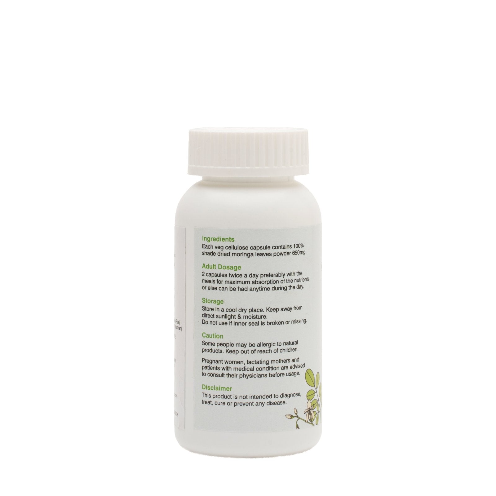 Daivik Moringa Veg Capsules | 100% Natural | Immunity Booster, Anti Aging, Anti Oxidant | 100 Caps Each