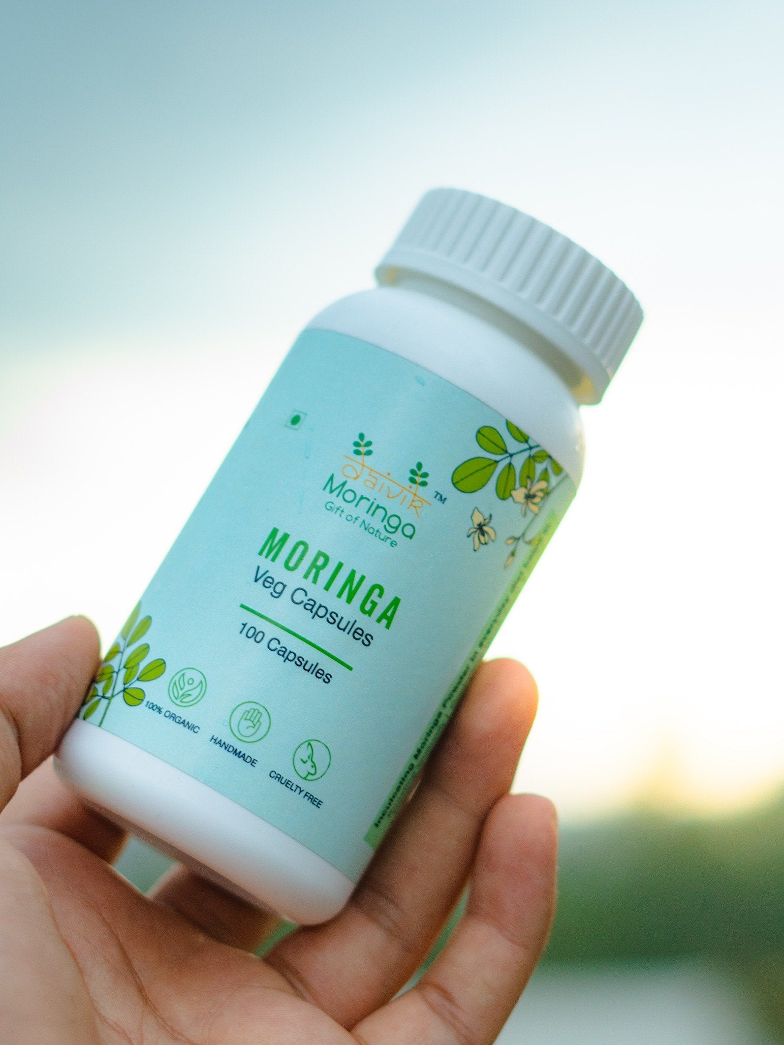Daivik Moringa Veg Capsules | 100% Natural | Immunity Booster, Anti Aging, Anti Oxidant | 100 Caps Each