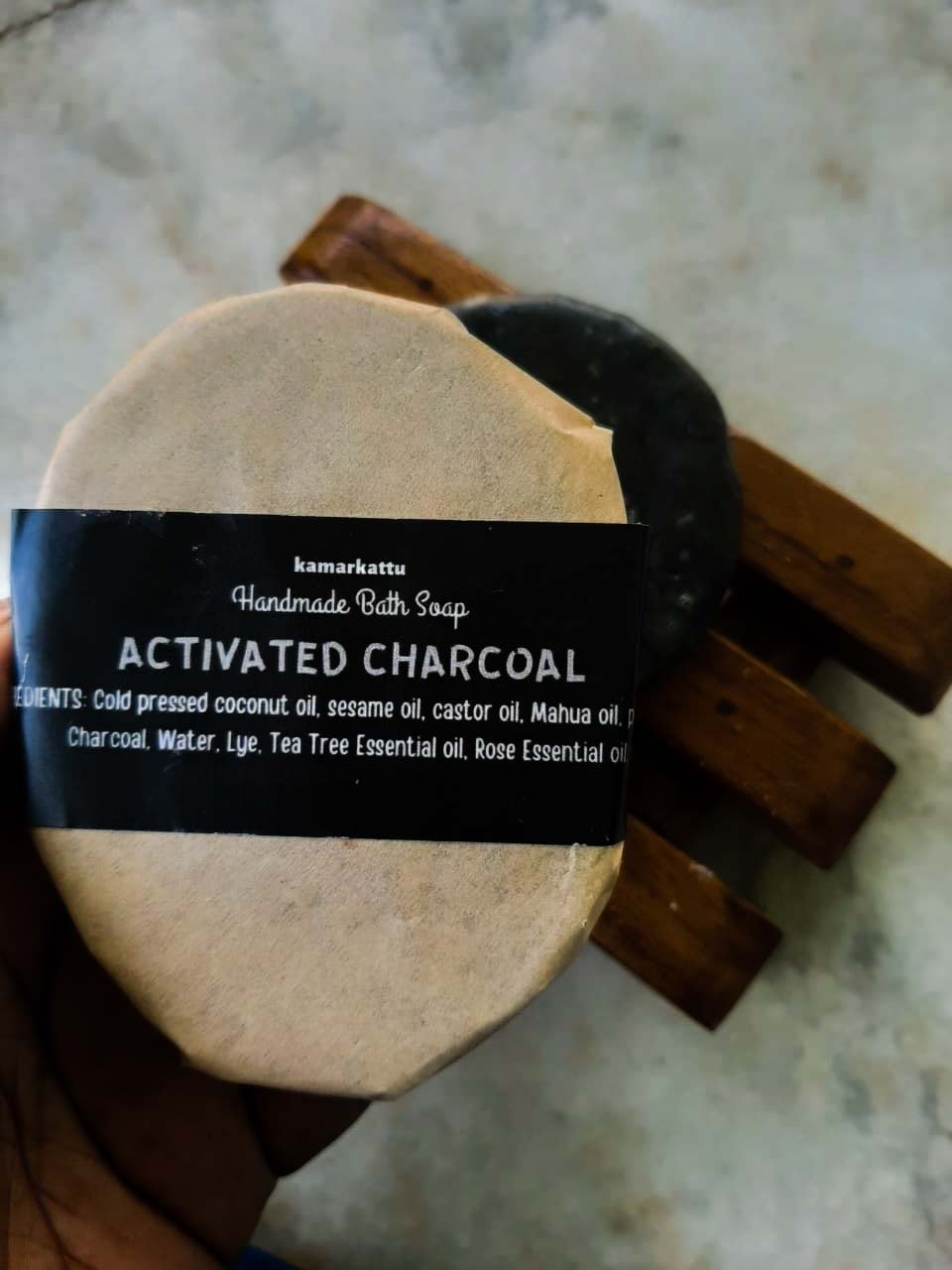 Handmade Bath soap - Activated Charcoal (100 g, pack of 6)