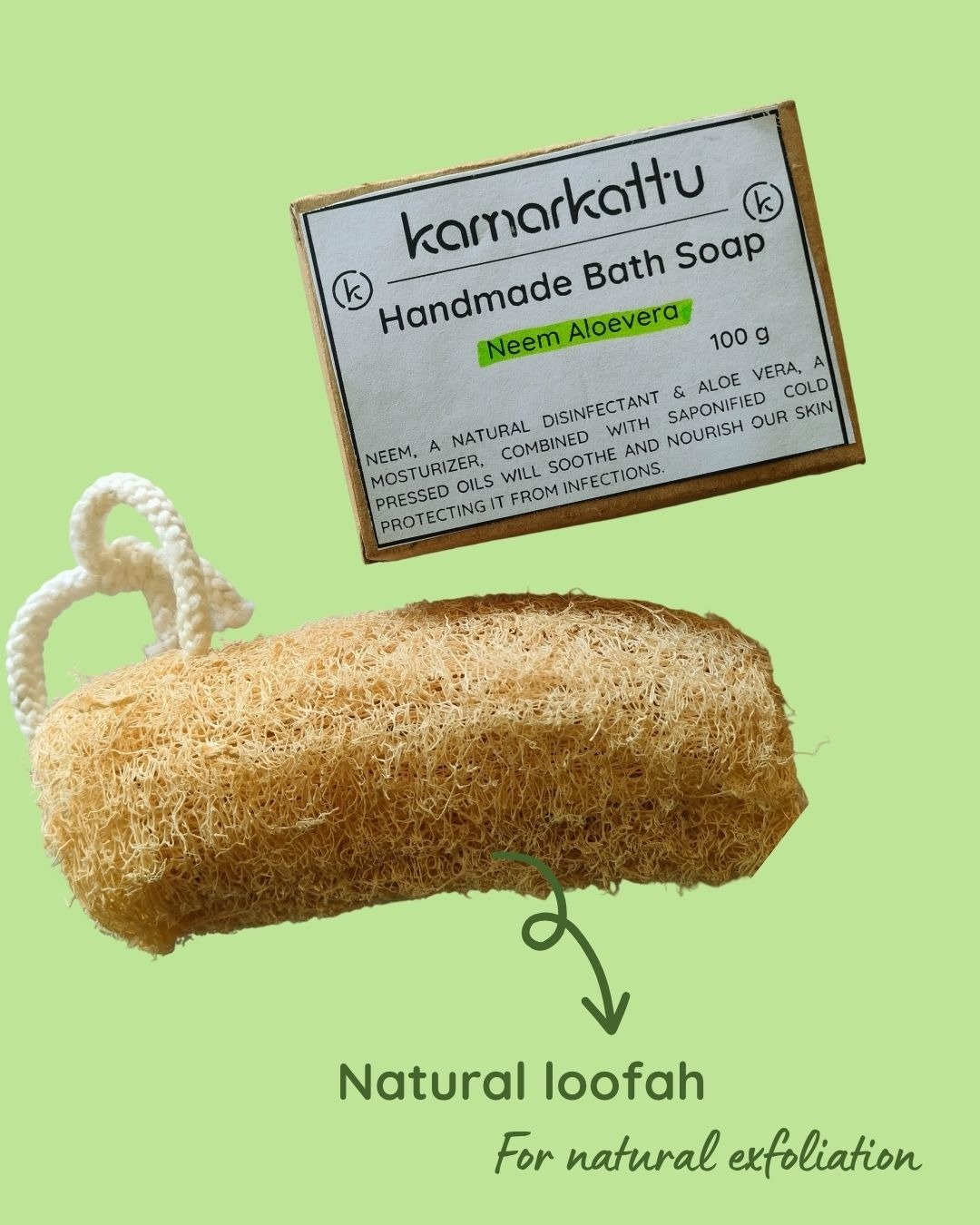Handmade Bath soap - Neem Aloevera (100 g, pack of 2)
