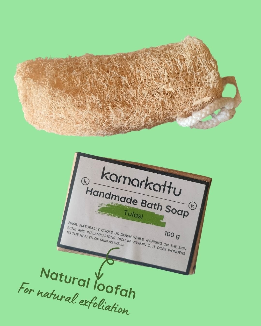 Handmade Bath soap - Tulasi (100 g, pack of 2)