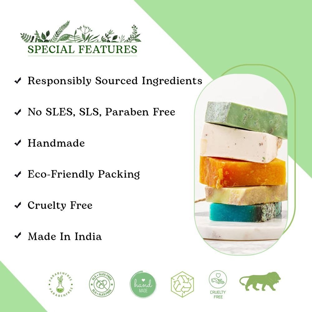 Handmade Organic Oil Bath Bar- Peppermint and Honey (For gentle soft care)100 GM