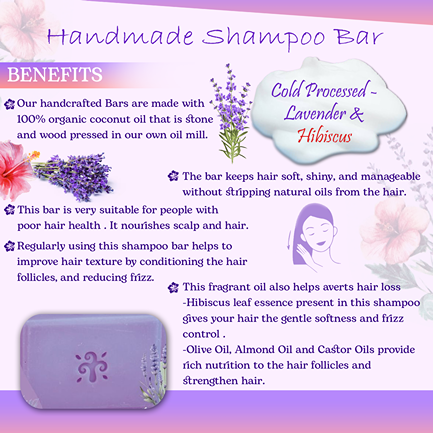 Handmade Organic Oil Bath Bar  Lavender (For Normal & oily skin)100 Gm