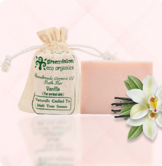 Handmade Organic Oil Bath Bar  Vanilla (For All Skin Types) 100 Gm