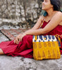 Yellow & Off-White Hand Block Printed Braided Ethnic Sling Bags