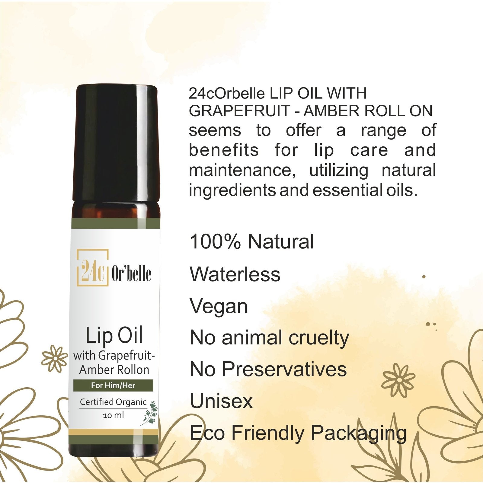 Lip Oil with Grapefruit - Amber Rollon