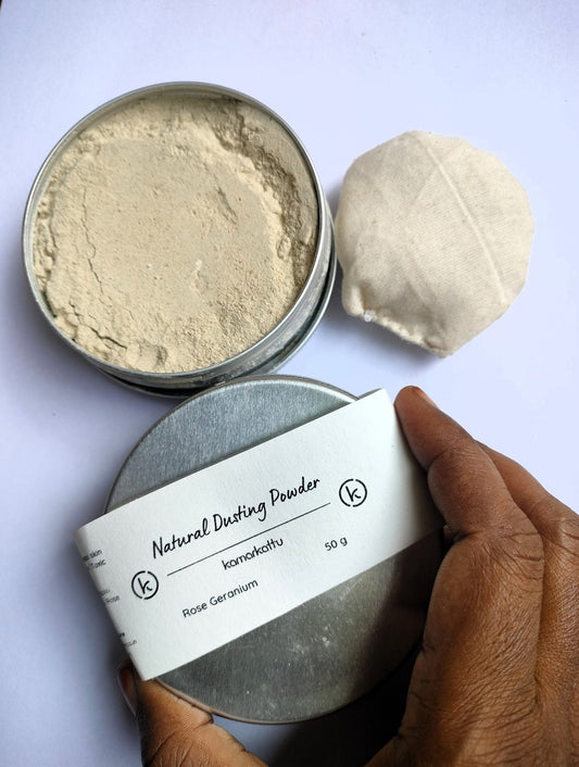Natural Dusting Powder - Rose Geranium (50 g, powder only)