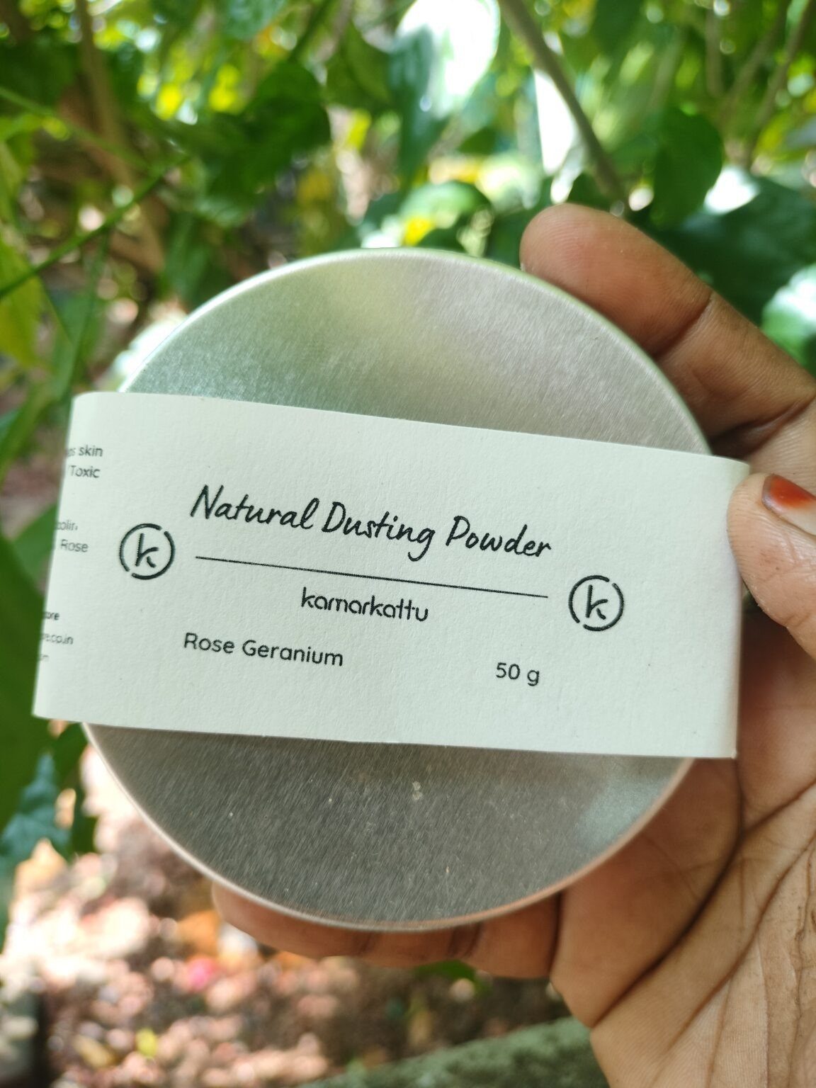 Natural Dusting Powder - Rose Geranium (50 g, powder only)