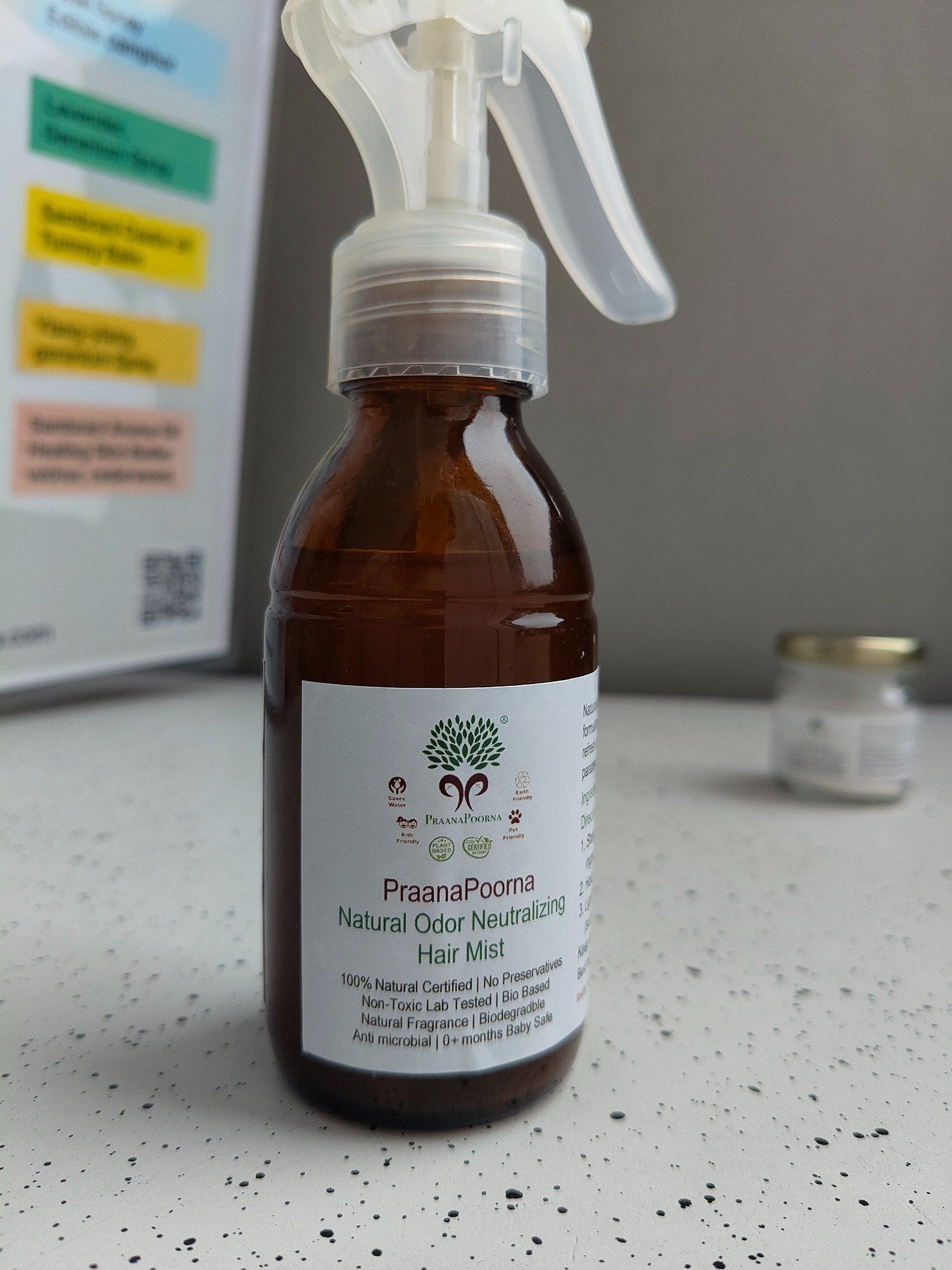 PraanaPoorna Natural Odor Neutralizing Hair Mist-100ml
