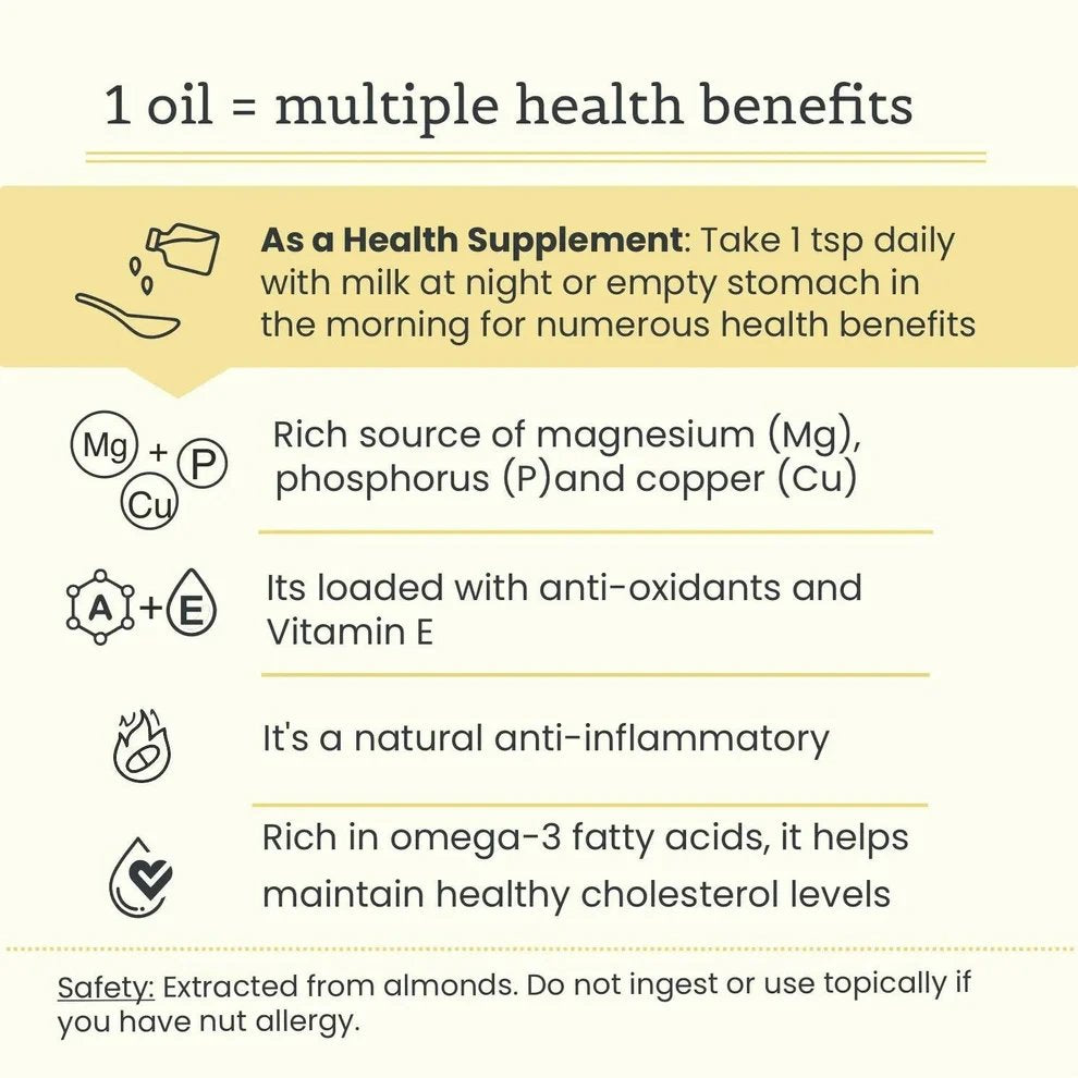 Raw Cold Pressed Sweet Almond Oil