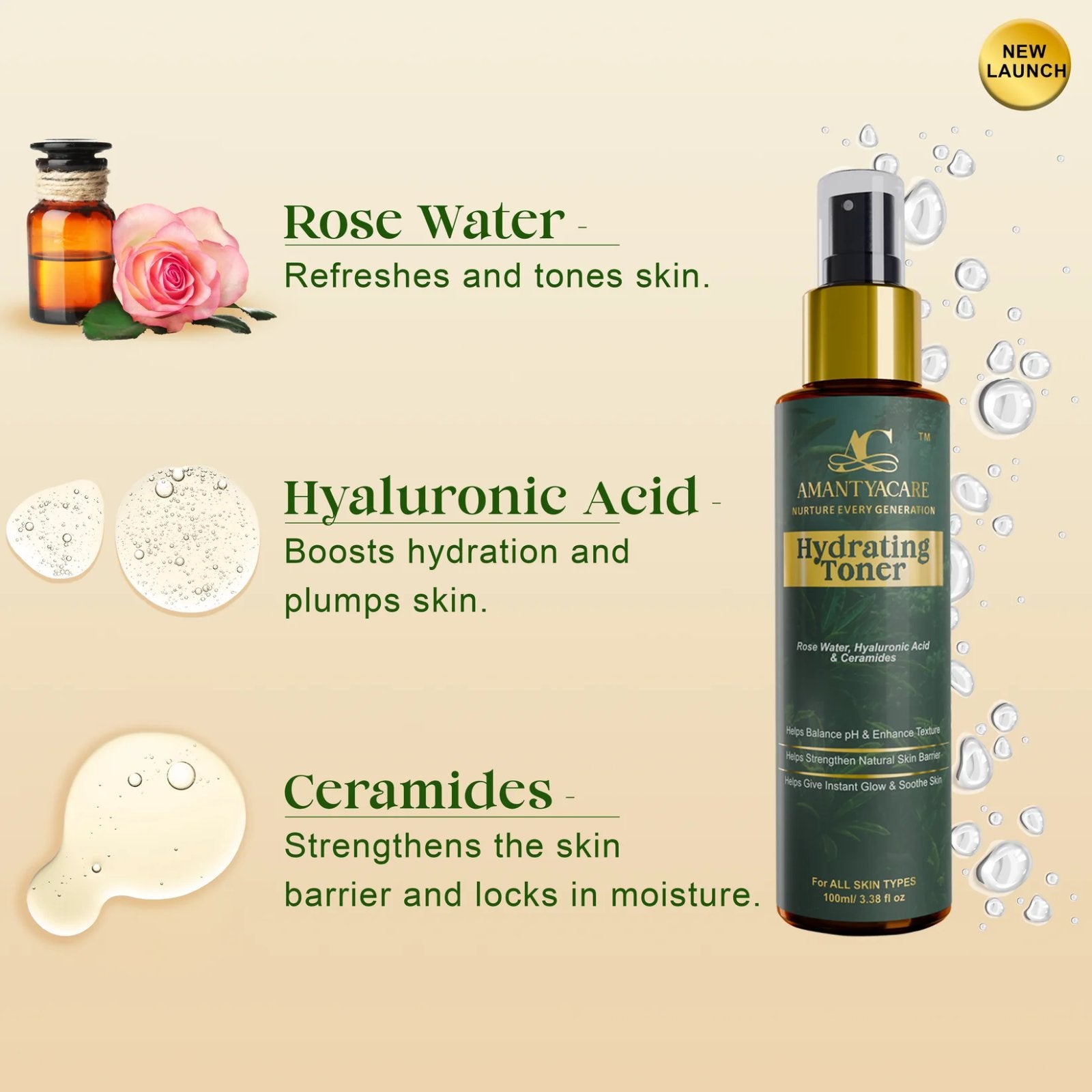 Rose Water & Hyaluronic Acid – Hydrating Toner