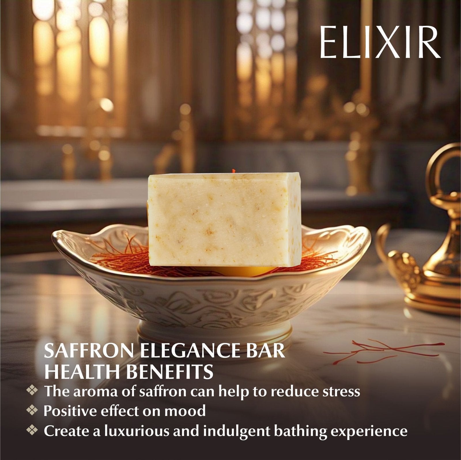 Cold pressed saffron soap