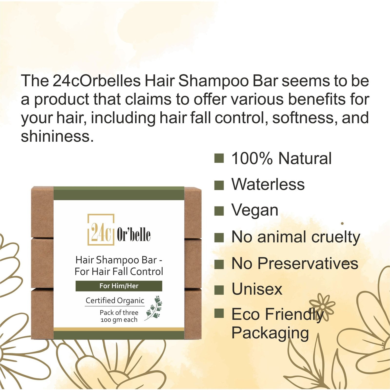 Hair Shampoo Bar - for hair fall controll