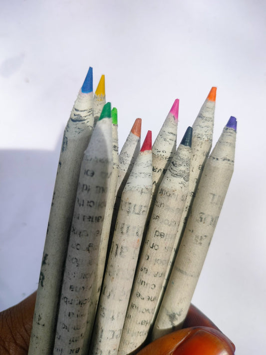 Upcycled Newspaper Pencil - Black (One pencil)