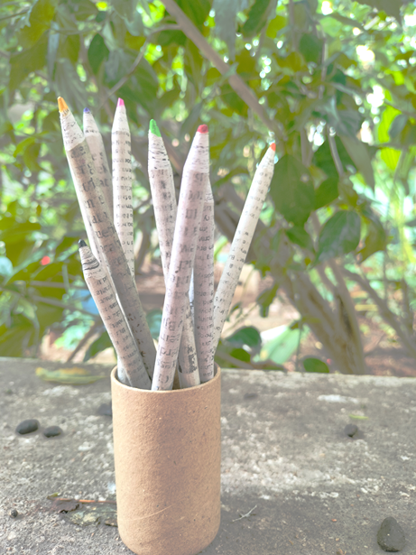 Upcycled Newspaper Pencil - Black (Pack of 5)