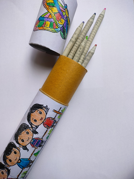 Upcycled Newspaper Color Pencils (Set of 10)