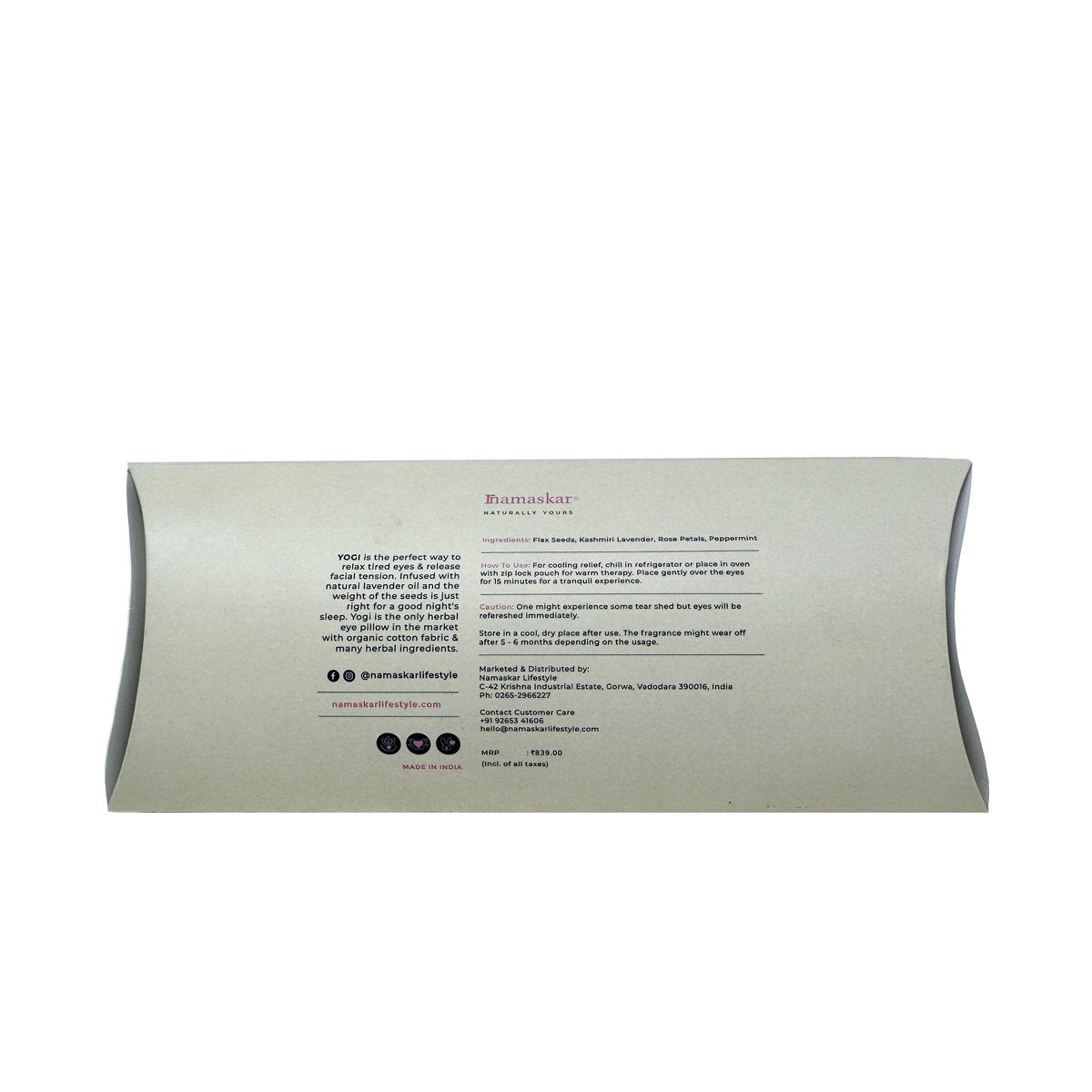 Yogi | Flaxseed Eye Pillow