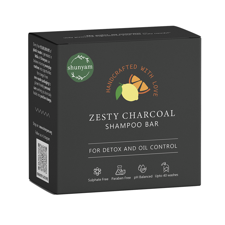 Zesty Charcoal Shampoo Bar for Detox and Oil Control